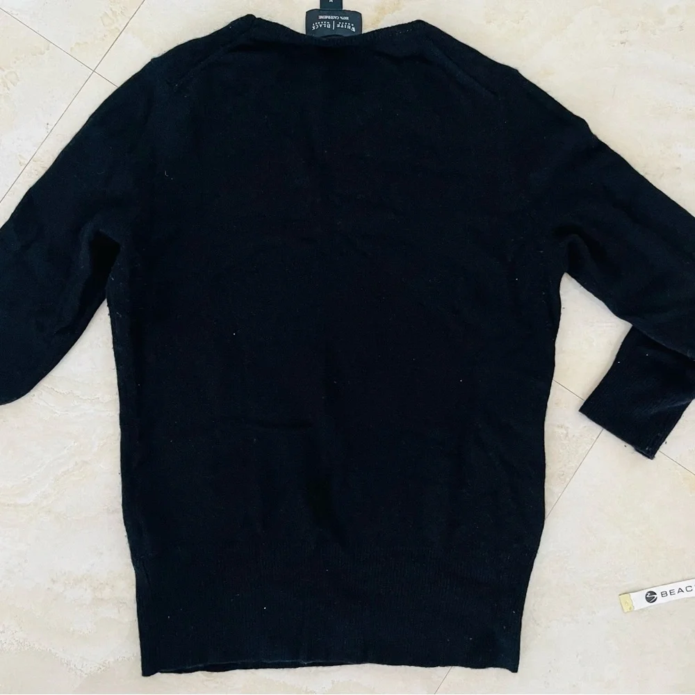 White House Black Market Cashmere Rhinestone Butterfly Sweater